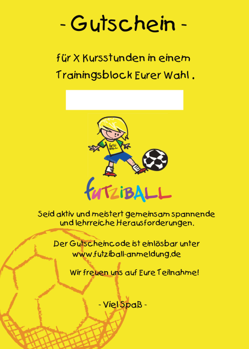 Gutschein (inkl. Code) Bsp 3. Kursstunden